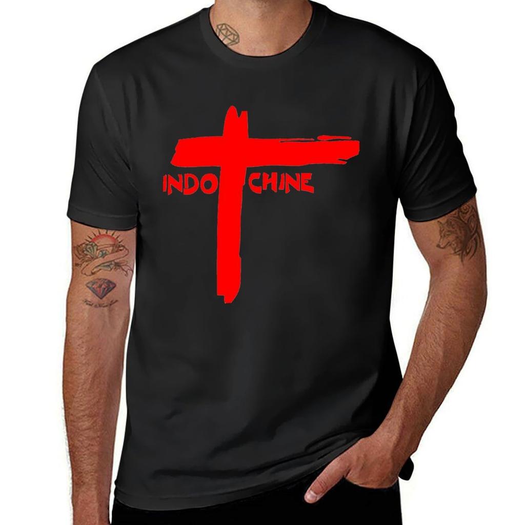 Indochine Classic T-Shirt for a Boy Blanks Vintage Clothes Anime Slim Fit T Shirts for Men
