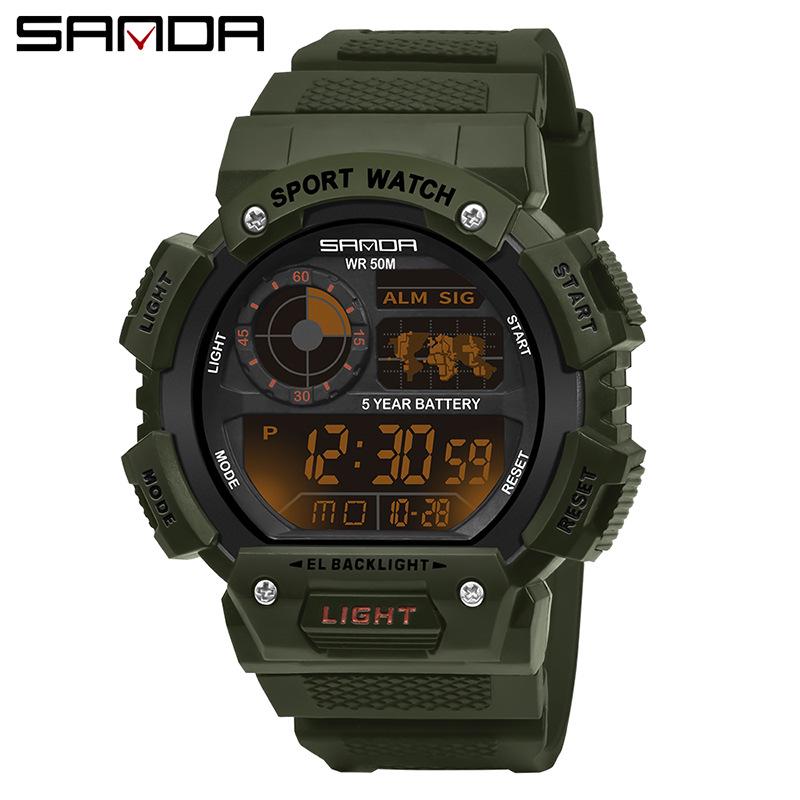 Sanda Men's & Women's Multifunction Waterproof Shockproof Watch with Alarm