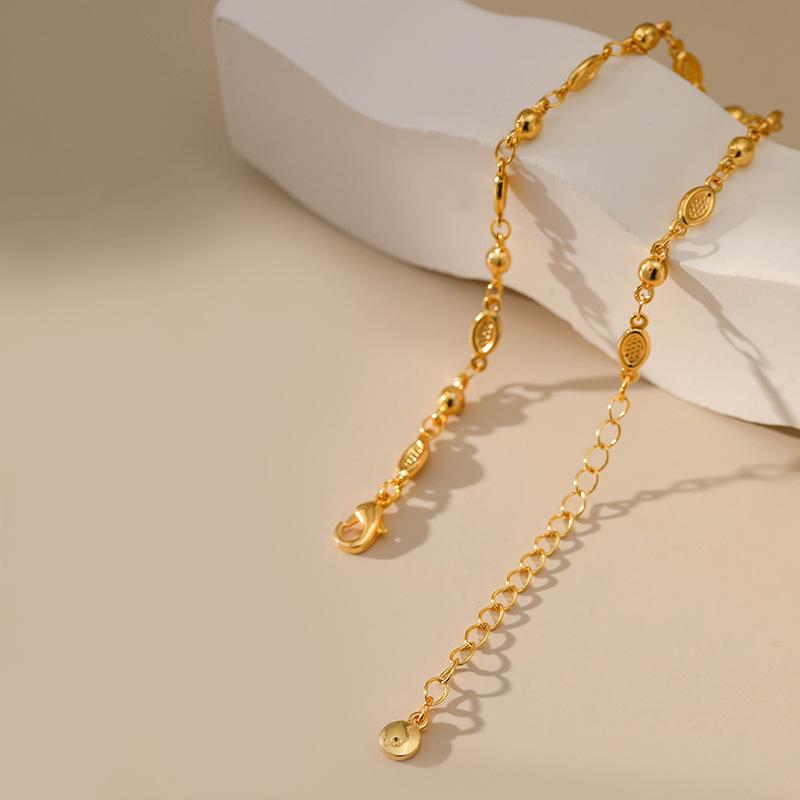 Women S Adjustable Copper Plated 18k Gold Bracelet Minimalist Style