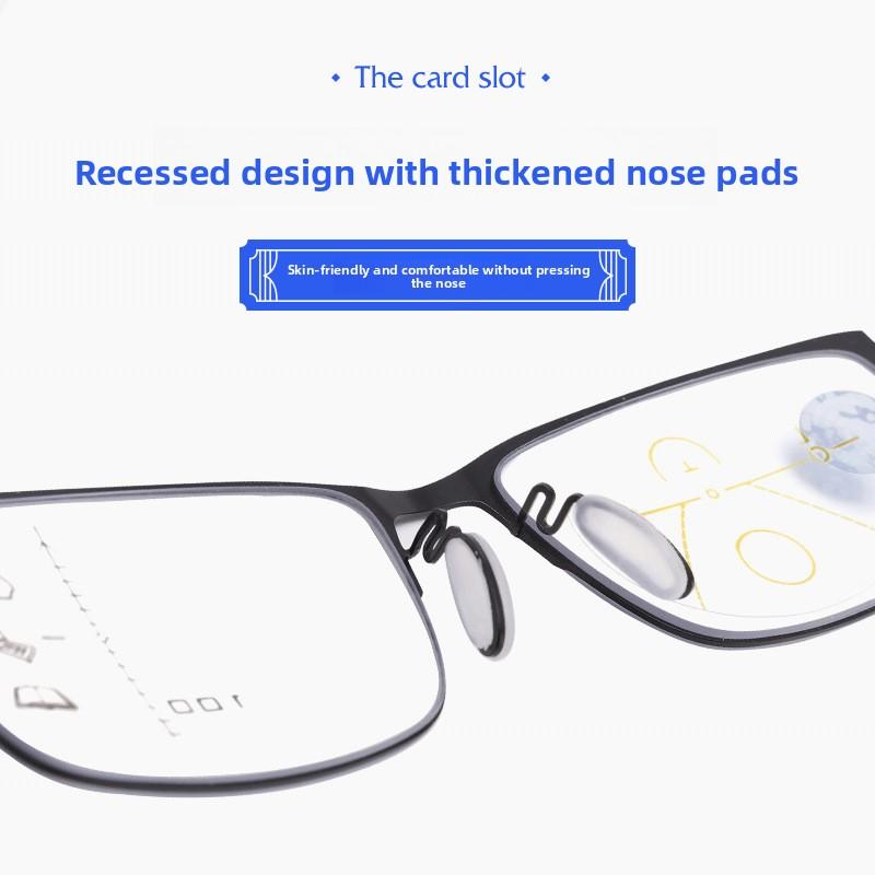 Progressive Multifocal Reading Glasses High-End Anti Blue Light Presbyopia Glasses for Near and Far Vision Business Eyewear