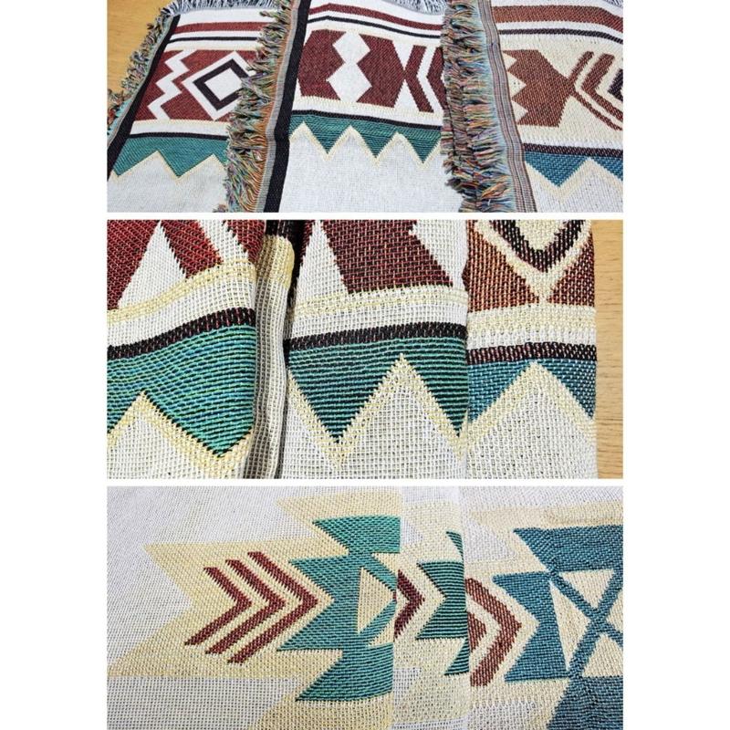 Beach Picnics Mat Outdoor Campings Tassels Blanket Ethnic Bohemian Striped Blanket for Sofa Travel Rugs Christmas Gift