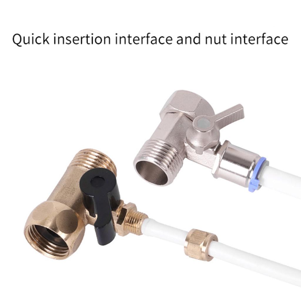 Brass Water Inlet Valve Easy to Install 3 Way Valve Versatile Water Inlet Ball Valve Upgrades for Homes & Office Use