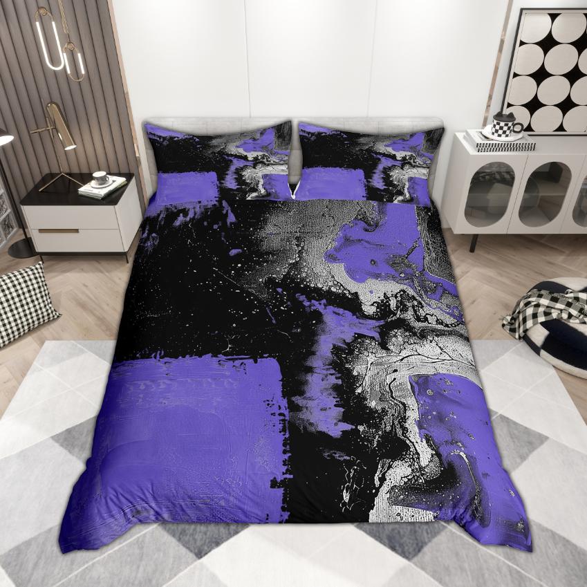 Homewish Modern Abstrakt Påslakanset 2 st/3 st, Akvarell Ombre Sängkläder, Oljemålningsestetik Täcke Set