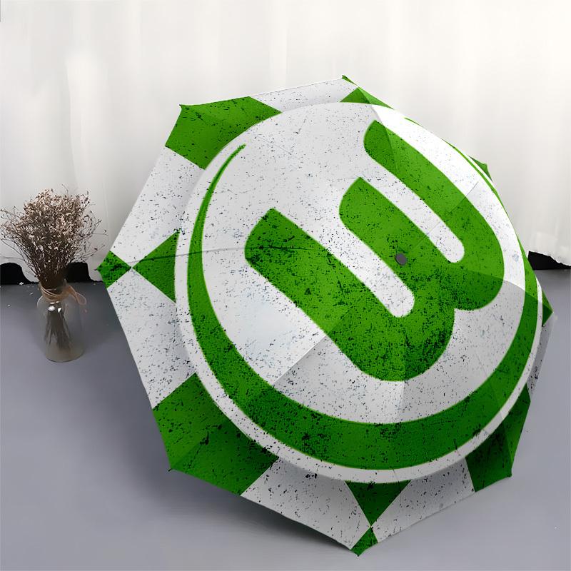 VfL Wolfsburg,  Automatic Opening and Closing, 8 rib Structure Portable Umbrella, Suitable for Men and Women in All Seasons  Perfect Gift fo