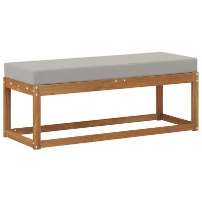 Ottoman Bench with Cushion Natural and Light Grey 115 X 43 X 37 Cm