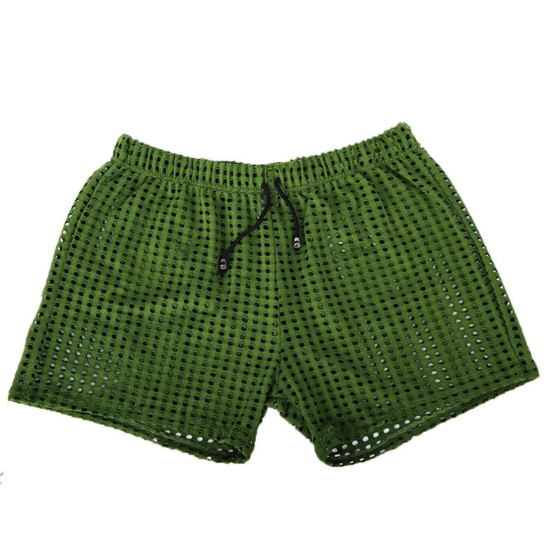 Men's Briefs See through Mesh Loose Lounge Boxer Shorts Mesh Hollow Pants
