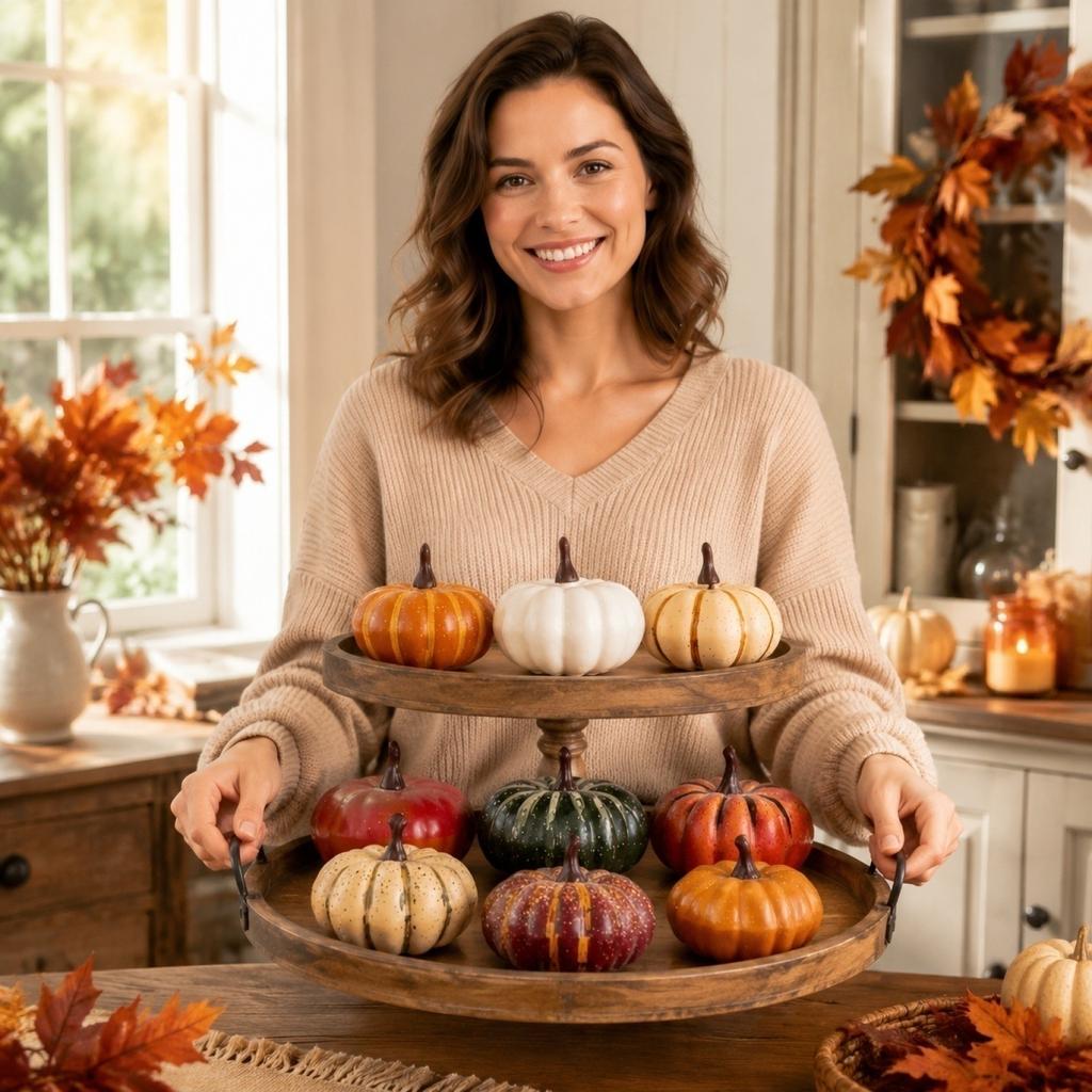9 Pack Halloween Pumpkin Decorations Centerpieces Fall Home Decor