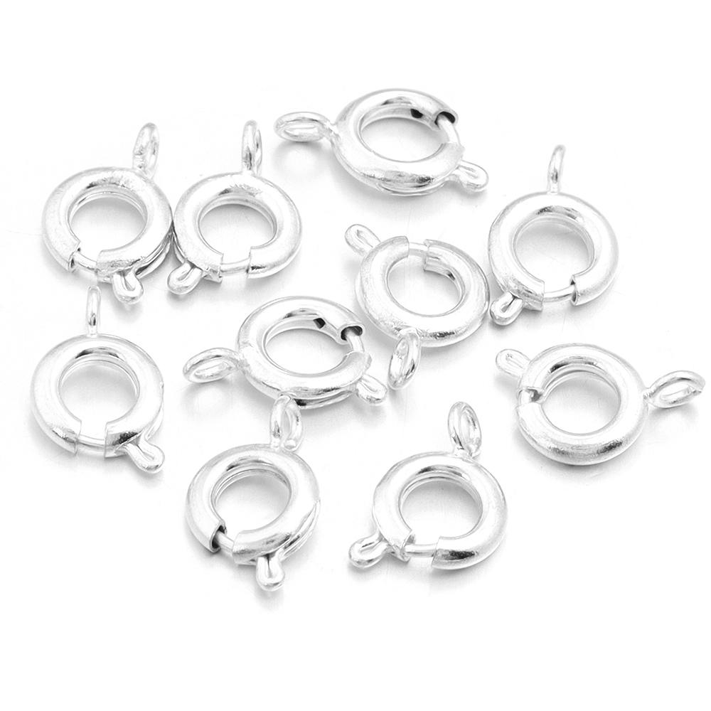 10 Stück/Los Runde Federringe aus Kupfer Schlüsselanhänger Haken Schnallen Endverbinder Für Armband Halskette DIY Schmuckherstellung Zubehör