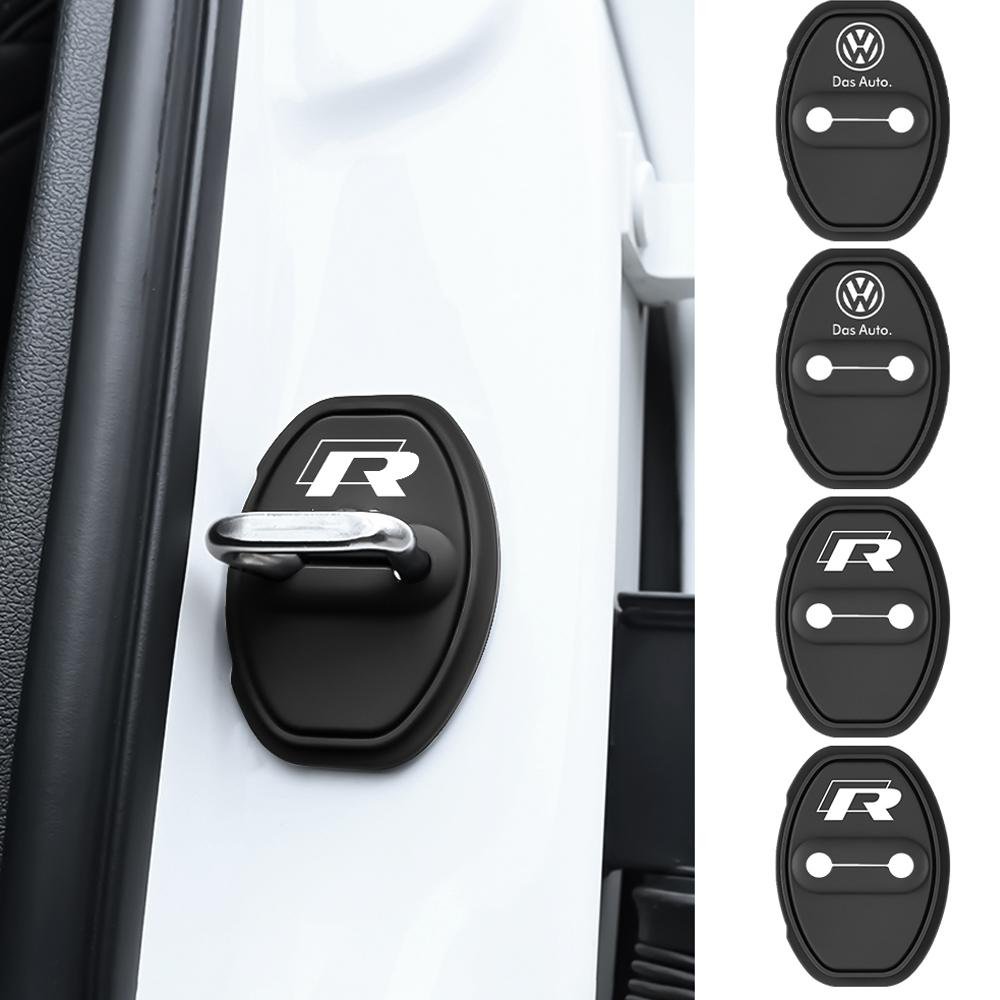 CAT1 2/4PCS Silicone Car Door Lock Cover Guard Protective Sticker For Volkswagen VW TDI Caddy Scirocco Beetle CC Touareg Jetta Tiguan