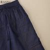ZANZEA Women Casual Elastic Waist Loose Summer Shorts