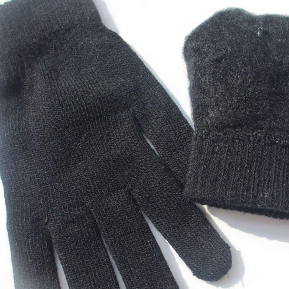 Plush Lining Full Fingered Gloves Winter Warm Women Men Mittens Outdoor Activities