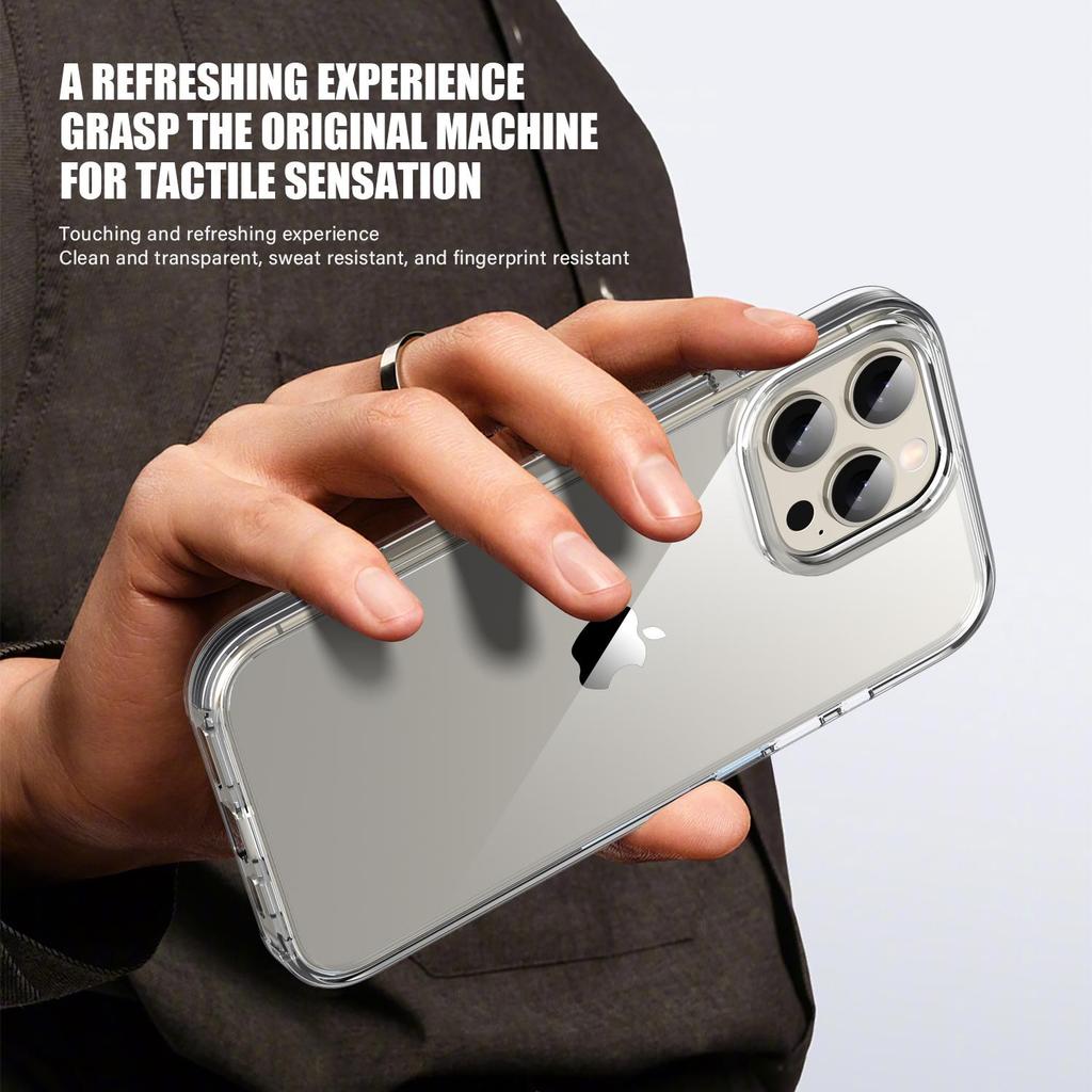 KEYSION Clear Shockproof Case for iPhone 16 Pro Max Colorful Collision Transparent Silicone+PC Phone Cover for iPhone 15 Pro Max