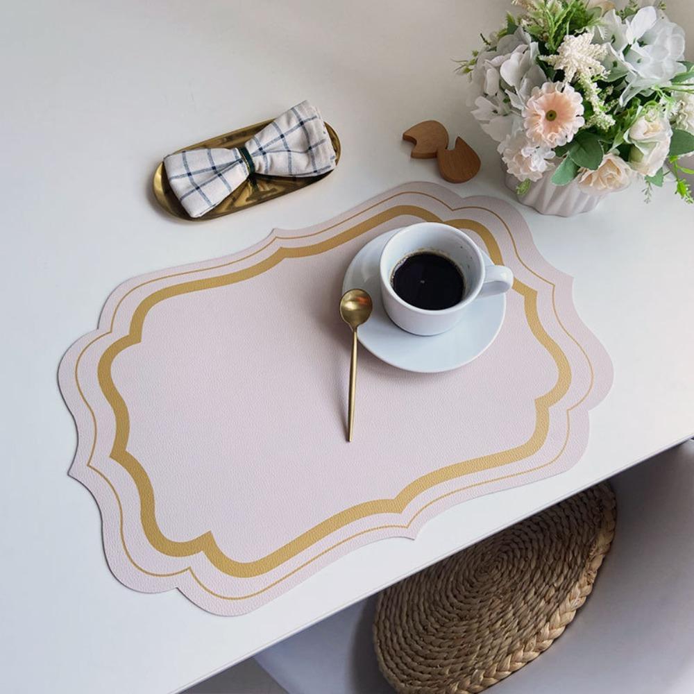 Morandi Color Leather Placemats Leather Material Waterproof Tableware Insulation Pad Scaldingproof Non Slip Insulated Placemats