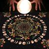 Tarot Card Tablecloth Altars Cloth Moonphases Plant Astrologys Tablecloth Divinations Card Mat Tapestry Wall Decoration