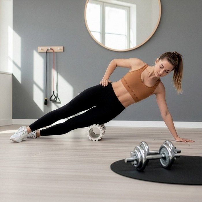 Rouleau de massage - SPRINGOS - ACTIGET - Dureté moyenne - Stries - Beige clair