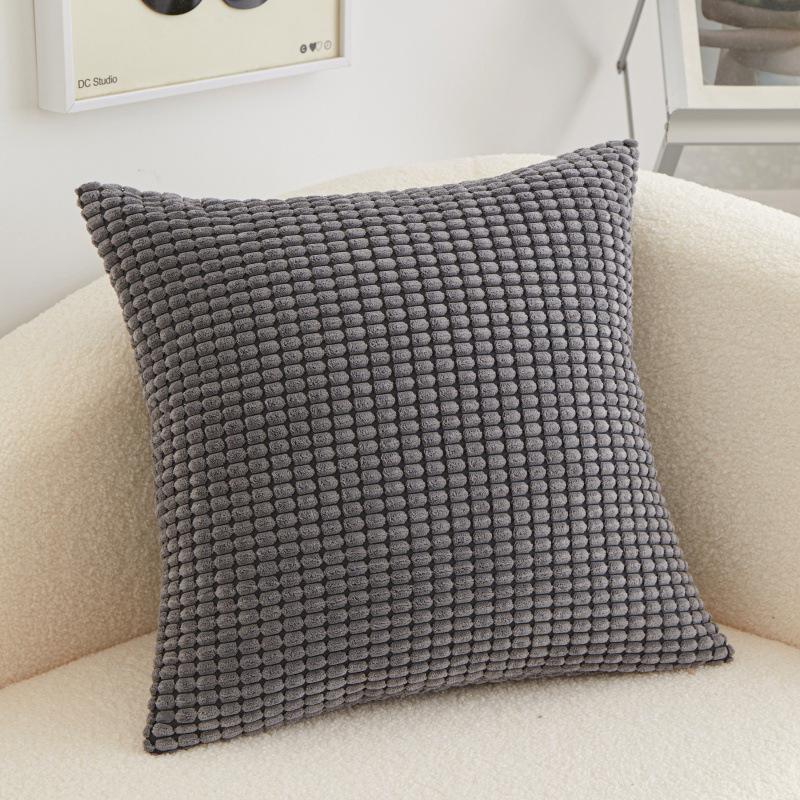 Polyester Short Plush Bedside Pillow Square Cushion Light Luxury High-end Sofa Pillow with Core