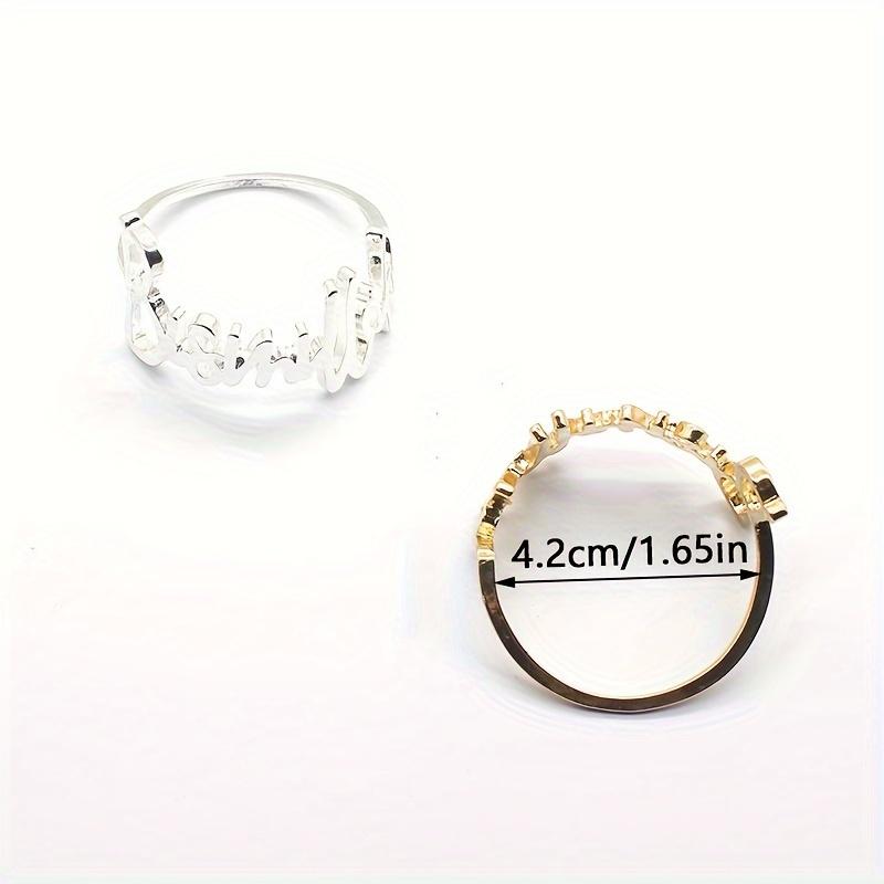 1set 6pcs Monogrammed Metal Napkin Rings Great Valentine's Day Party Table Decor