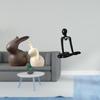 Ceramic Thinker Sculpture Set Porcelain Bunny Abstract Figurine Easter Tabletop Ornament for Cabinet