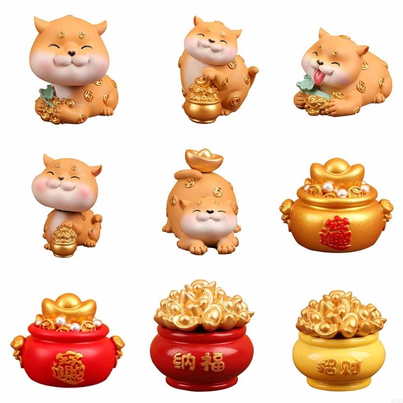 KX4B 9 Pcs/Set Cartoon Family Car Mini Figurine Miniature Animal Model Ornaments DIY Crafts Resin Statue Decor China Mainland