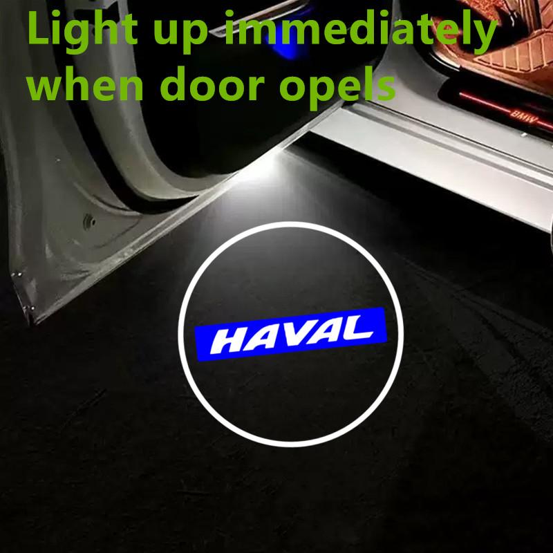 2pcs Car Door Welcome Laser Led Projector Logo Light Wireless Car Accessories For Haval Dargo H6 H2 H5 H7 H8 H9 F7 Logo