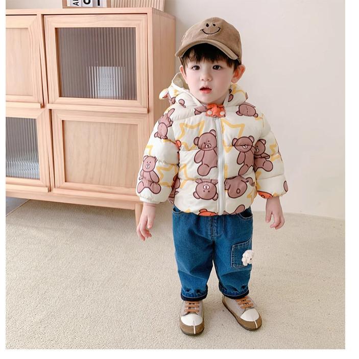 

модная теплая хлопковая одежда для мальчиков в корейском стиле зимняя детская куртка с утолщенным коротким хлопковым наполнителем детские осенние милые пальто с мультяшным принтом 140cm оранжевый