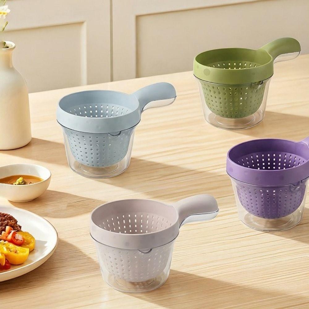 Detachable Double Drain Basket with Handle 2 In 1 Vegetable Washing Bowl Drainage Basket  Household