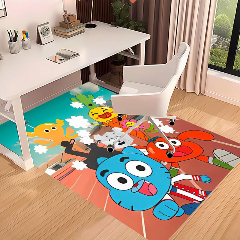 The Amazing World of Gumball Printed Absorbent Washable Carpet, Non-Slip Bathroom Mats, Kitchen Rugs, Yoga Mat,Living Room Entrance, Camping Picnic Ru