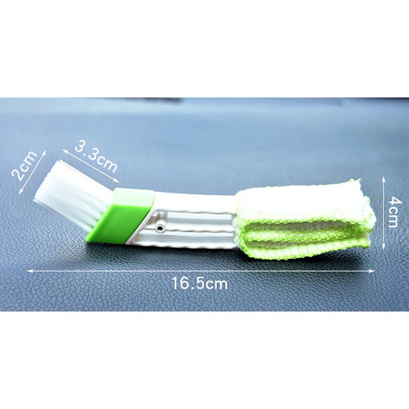 Multifunction Car Air Vent Cleaner Mini Double-end Micro Fiber Vent Duster Removable Cloth Cover Portable Cleaning Brush For Car