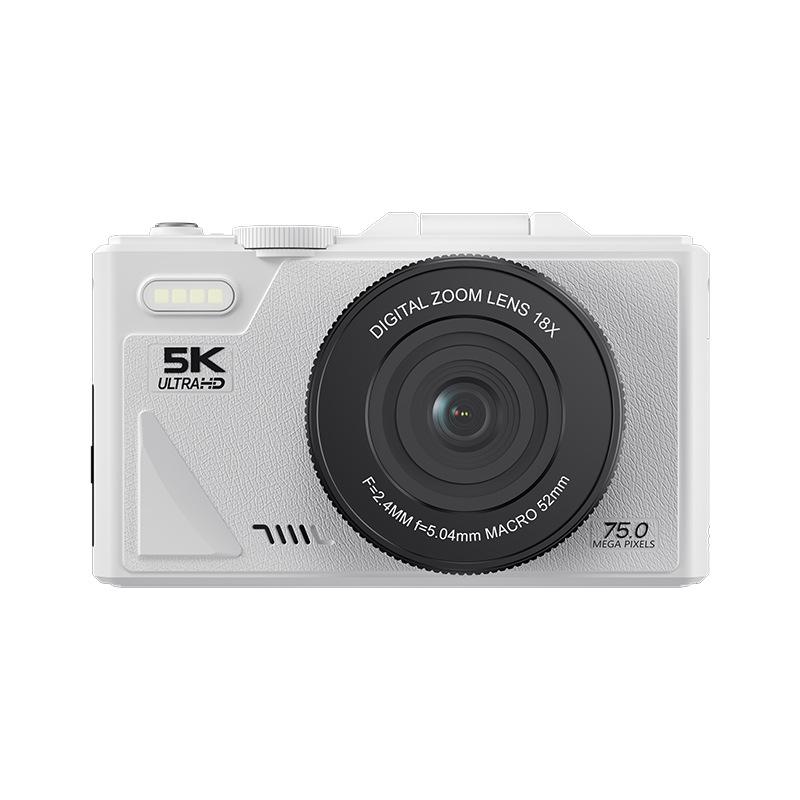 

Cross-border 5K Digital Camera W1, High-Definition with WiFi, 75MP Flip Screen for Selfies білий