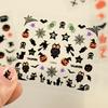 24 Sheets 3D Colorful Halloween Nail Art Stickers Self-adhesive Evil Pumpkins/bats/spiders/owls Nail Decals Y2K November1st Nail