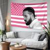 Drake Růžová Americká Vlajka Gobelín Vlajka USA Americká Vlajka pro Ložnici Obývací Pokoj Gobelín Pokojový Gobelín Kolej S