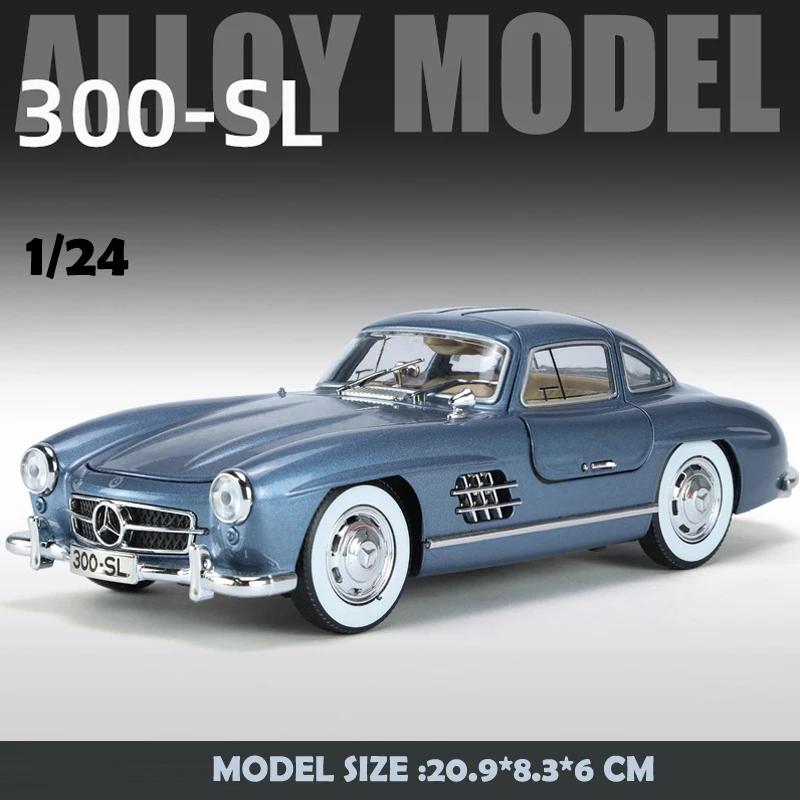 

Simulation 1:24 Scale Benz 300SL Alloy Car Model With Sound Light Diecast Metal Toy Vehicle For Boy Collective Miniature Voiture синій