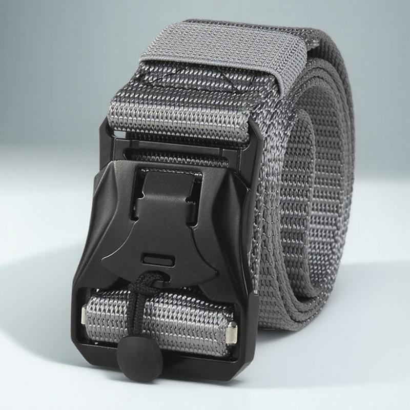 Outdoor Tactical Belt for Men Adjustable Military Work Belt Durable Nylon Canvas Belt Heavy Duty Waist Belt for Hiking Camping