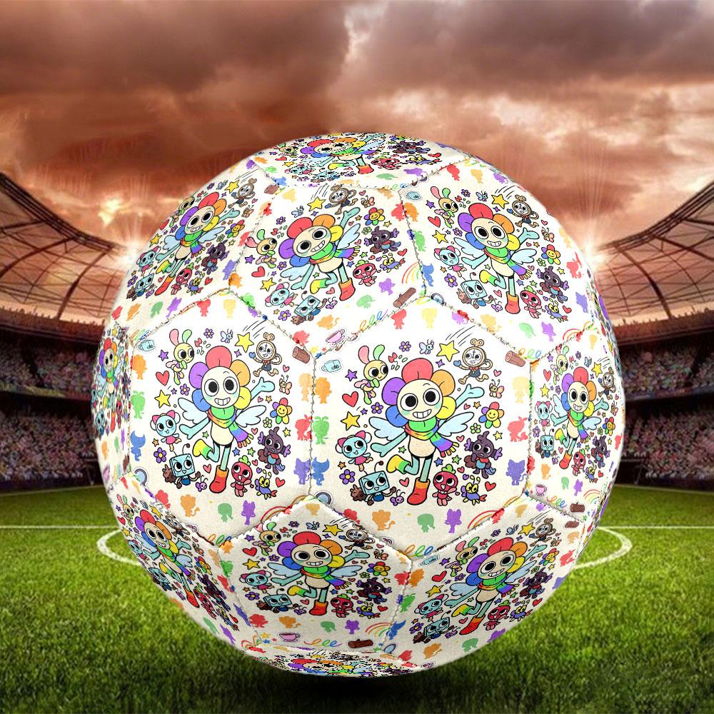 Dandy's World Print Size 5 Soccer Ball, Standard Match Football for Sports Game and Team Practice, Ideal Gift for Soccer Fans