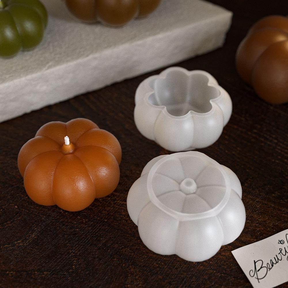 Halloween Pumpkin Silicone Mold for Candle Making - DIY Aromatherapy Soy Wax Candle Craft Kit, Seasonal Holiday Home Decor Gift