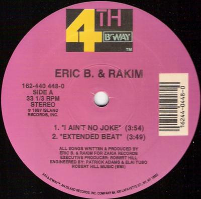 12inch Record ERIC B & RAKIM - I Ain't No Joke 1624404480 4th & Broadway 1993 US Rap & Hip-Hop/R&B Used