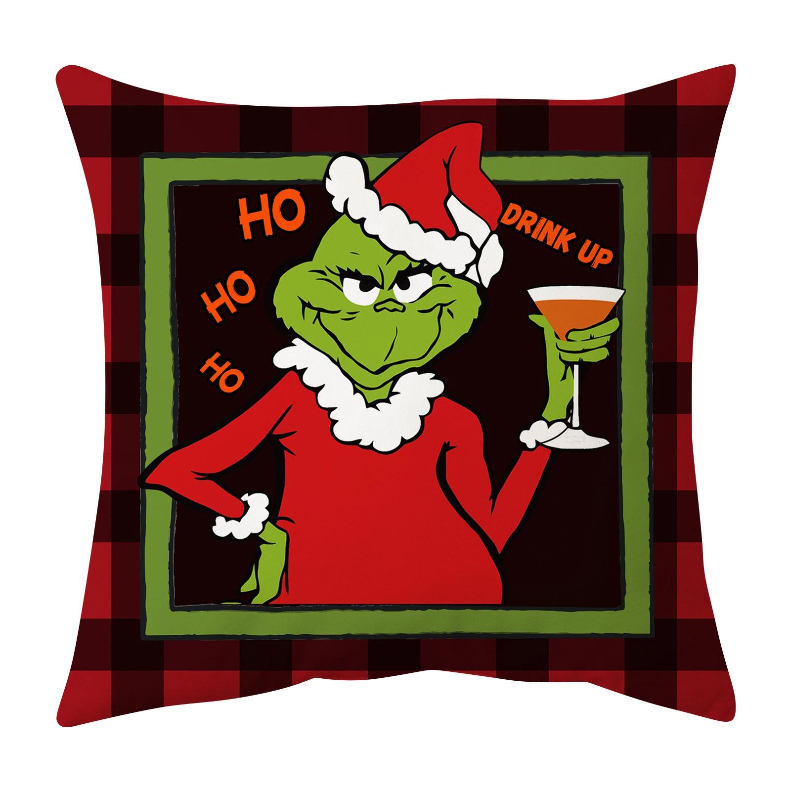 

Новая Рождественская наволочка Лен Принт Украшение Домик Эльфа Праздничная Подушка Наволочка 45 * 45Cm pillowcase