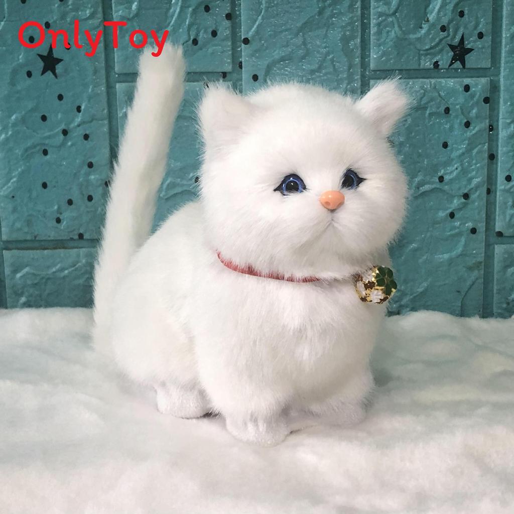 Cute Crying Cat Plush Toy With Realistic Animal Model For Kids And Giftgiving WhiteCat