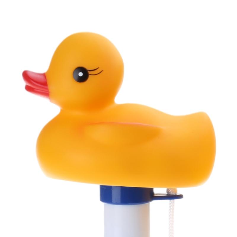 Cartoon Duck Floating Pool Dispenser Thermometer Kit Portable Pools Cleaning for Indoor Outdoor Garden Pools Cleaning