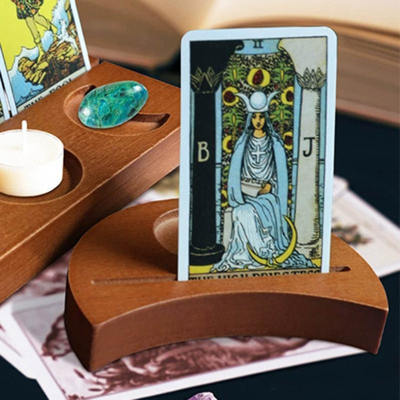 Moon Shape Tarot Card Holder Create Serenes Ambiances For Your Divination Tool Tarot Card Display Wood Craftsmanship