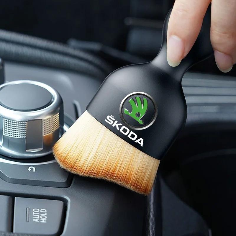 XOWS7 Car Interior Cleaning Tool Air Conditioner Air Outlet Cleaning Brush For Skoda Octavia KAMIQ KODIAQ SUPERB RAPID FABIA YETI