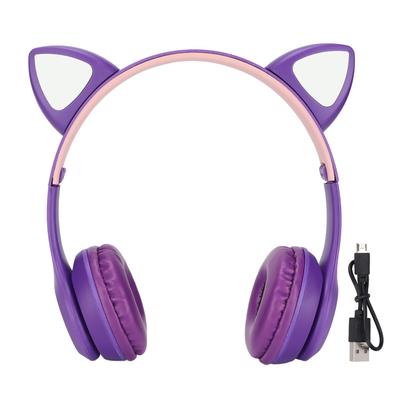 Y47 Kreslená sluchátka s kočičími oušky BT Stabilní stereo bezdrátová BT sluchátka pro děti dívky