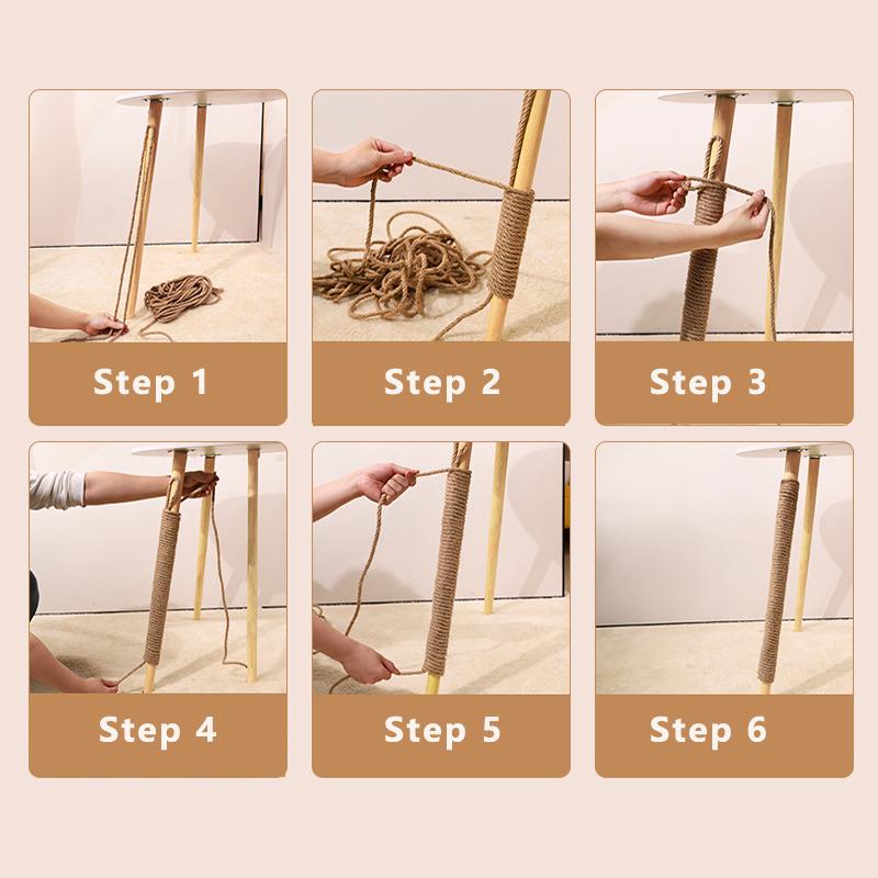 DIY Cat Scratching Post Natural Sisal Rope Cat Scratcher Rope for Cats Sharpen Claw Cat Scratcher Kitten Toys Cat Accessories