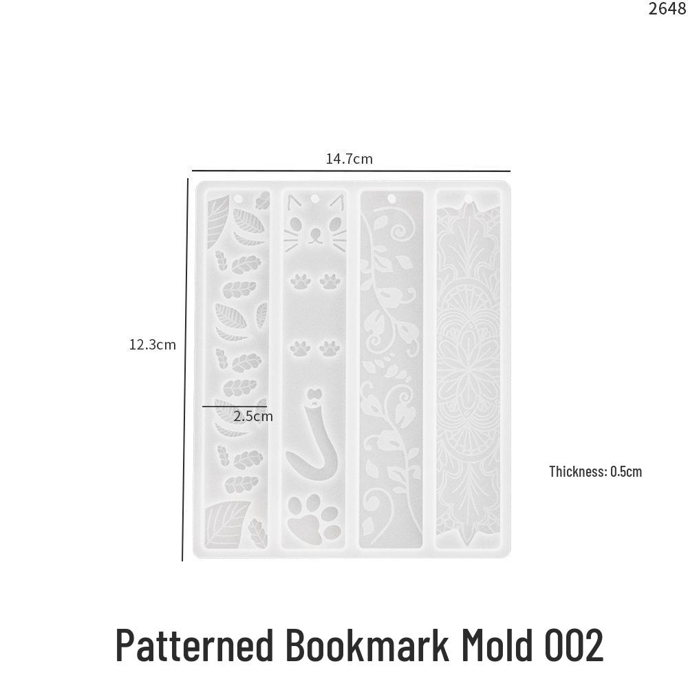 Poppy Epoxy Geometric Bookmark Mold - Irregular Leaf, Cat Paw, Rectangle Design