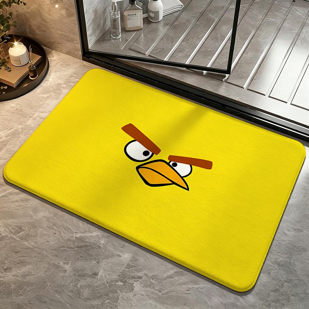 Game-Angry BirdsS Floor Mat Bedroom Carpet, Bathroom Foot Mat, Doormat, Non-Slip Absorbent Multi-Use