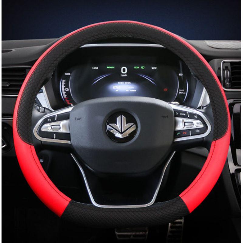 Ruilan Maple Leaf 30x 60S 80V X3 Pro Car Steering Wheel Cover All Year Round Neutral Hand Switching Free Non-Slip Steering Wheel Cover Lx Microfiber Leather D-Type - Passion Red