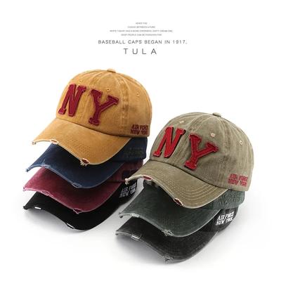 Vasaras vīriešu beisbola cepure sievietēm Cepure mazgāta kokvilna Mīksta augšdaļa Snapback cepure Lieli burti NY izšuvums Casquette Unisex