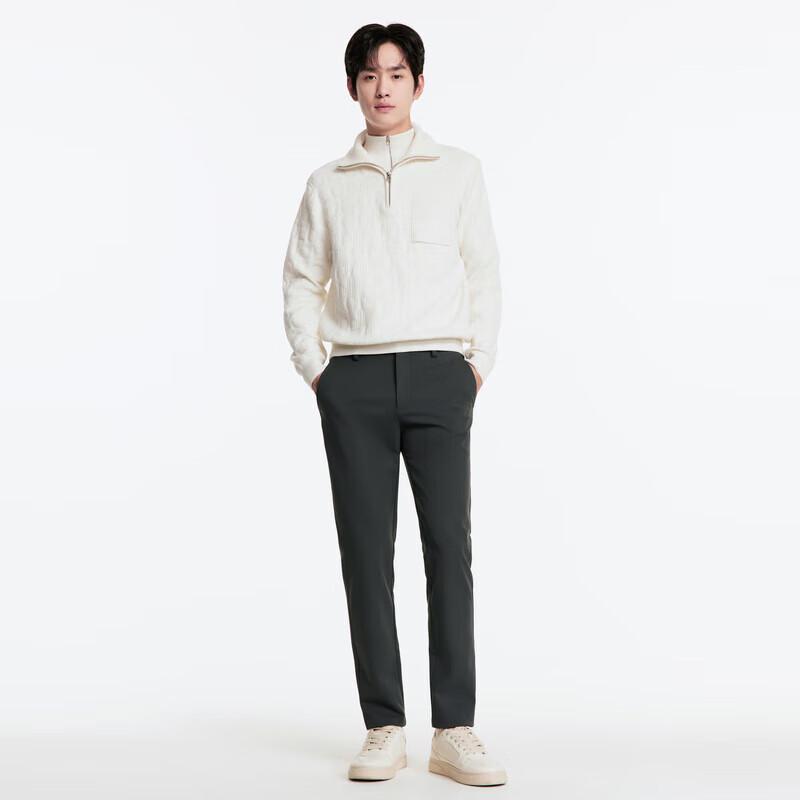 Joeone Men's Easy-Care Wrinkle-Free Straight-Leg Casual Pants