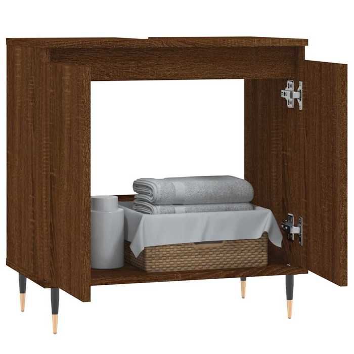 VidaXL Armoire de bain chêne marron 58x33x60 cm bois d'ingénierie 831579