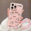 3D Bow Hello Kitty Strap Lanyard Case For Iphone 17 Pro Max 17 Air 16 15 14 12 13 11 Pro Max 16e 15 16 Plus 13 Mini Phone Casing